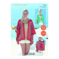 Sirdar Ladies Cardigans Cotton Crochet Pattern 7739 DK