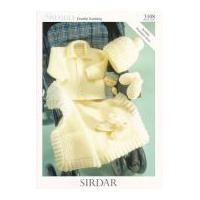 Sirdar Baby Jacket, Hat, Blanket, Mittens & Booties Knitting Pattern 3108 DK