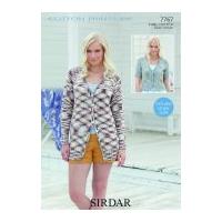 Sirdar Ladies Cardigans Cotton Knitting Pattern 7767 DK