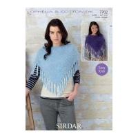 Sirdar Ladies & Girls Poncho Ophelia Knitting Pattern 7702 DK, Chunky