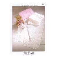 sirdar baby shawls blankets knitting pattern 3982 3 ply dk