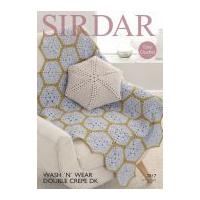 Sirdar Home Cushion Cover & Blanket Wash 'n' Wear Crochet Pattern 7817 DK