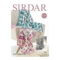 Sirdar Home Throws Blankets Cotton Crochet Pattern 7821 4 Ply