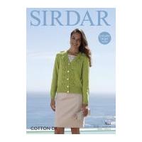 Sirdar Ladies Cardigan Cotton Knitting Pattern 7823 DK