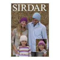 sirdar family hats country style knitting pattern 7827 dk