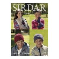 Sirdar Family Hats & Gloves Harrap Tweed Knitting Pattern 7830 DK