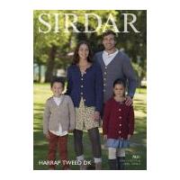 Sirdar Family Cardigans Harrap Tweed Knitting Pattern 7831 DK
