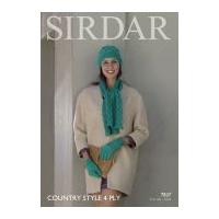 Sirdar Ladies Hat, Scarf & Gloves Country Style Knitting Pattern 7837 4 Ply