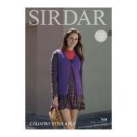 Sirdar Ladies Waistcoat Country Style Knitting Pattern 7838 4 Ply