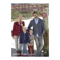 Sirdar Family Cardigans Harrap Tweed Knitting Pattern 7851 Chunky