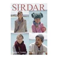 Sirdar Family Hats, Snood & Scarf Harrap Tweed Knitting Pattern 7852 Chunky