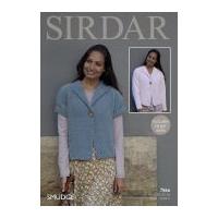 sirdar ladies jackets smudge knitting pattern 7866 chunky