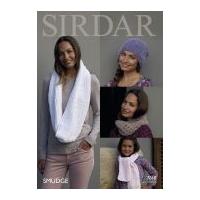 sirdar ladies girls hat scarf snoods smudge knitting pattern 7868 chun ...