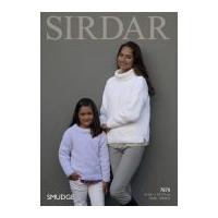 Sirdar Ladies & Girls Sweaters Smudge Knitting Pattern 7870 Chunky
