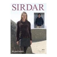 Sirdar Ladies & Girls Sweaters Plushtweed Knitting Pattern 7872 Chunky