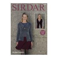 Sirdar Ladies Jacket & Waistcoat Plushtweed Knitting Pattern 7873 Chunky