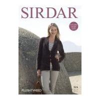 Sirdar Ladies Jacket Plushtweed Knitting Pattern 7876 Chunky