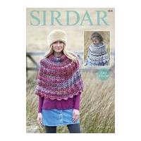Sirdar Ladies & Girls Ponchos Aura Crochet Pattern 7878 Chunky