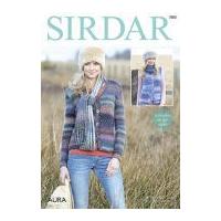 Sirdar Ladies Waistcoat, Cardigan & Scarf Aura Knitting Pattern 7880 Chunky