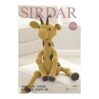 Sirdar Giraffe Cuddly Toy Wash 'n' Wear Crochet Pattern 2473 DK