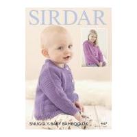 Sirdar Baby & Girls Cardigans Baby Bamboo Knitting Pattern 4667 DK