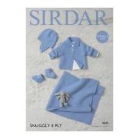Sirdar Baby Jacket, Hat, Booties & Blanket Snuggly Knitting Pattern 4686 4 Ply