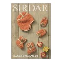 Sirdar Baby Booties, Mittens & Helmet Hat Snowflake Knitting Pattern 4689 DK