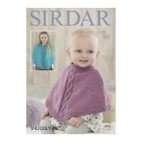 Sirdar Baby & Girls Ponchos Snuggly Knitting Pattern 4702 DK