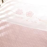 silver cross coverlet vintage pink