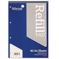 Silvine Refill Pad A4 80 Leaf Ruled 5mm Square A4RPX