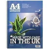 silvine twin wire notebook blue a4 160 pages r202 fms