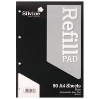 Silvine Refill Pad A4 80 Leaf Plain A4RPP