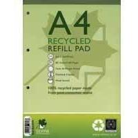 Silvine Refill Pad A4 Punched 4-Hole Recycled Ruled Feint