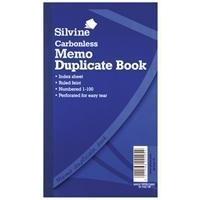Silvine Carbonless Duplicate Book 8.3x5 inches Memo NCR