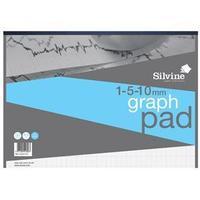 Silvine (A3) 90gsm (1mm 5mm 10mm Grid) Student Graph Pad 30 Sheets (White)