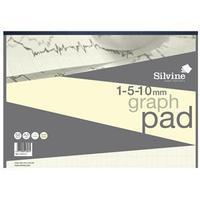 silvine a3 designer graph pad 50 sheets 85gsm 1mm 5mm 10mm grid wove c ...
