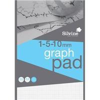 Silvine (A4) Student Graph Pad with 1mm/5mm/10mm Grid (90gsm) 50 Sheets Per Pad (Pack of 10 Pads)