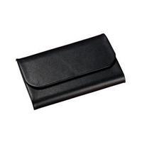 Sigel Torino Napa Leather Business Card Case (65mm x 102mm x 15mm) with 25 Card Capacity and Hidden Magnetic Closure (Black)