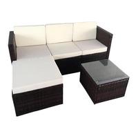 Simplicity 4 Seater Rattan Corner Sofa Set - Black