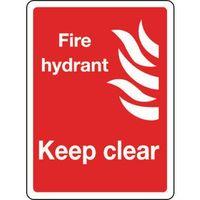SIGN FIRE HYDRANT KEEP CLEAR 300 X 400 RIGID PLASTIC