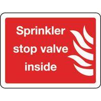 SIGN SPRINKLER STOP VALVE INSIDE 200 X 150 VINYL