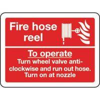 sign fire hose reel to operate 200 x 150 vinyl