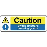 sign caution switch off before 300 x 100 vinyl