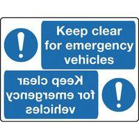 sign keep clear for emergency vehicles 400x600 polycarbonate