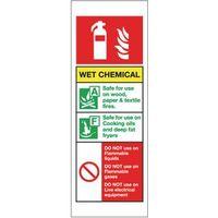 sign wet chemical extinguisher 75 x 210 vinyl