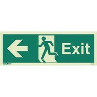 sign exit escape left aaa photo lum 200x450mm rigid