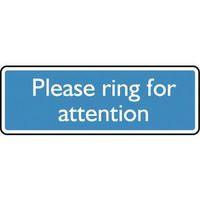 sign please ring for attention 200x75 aluminium