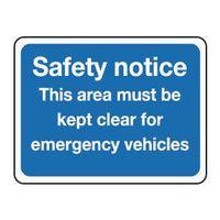 SIGN SAFETY NOTICE THIS AREA 600 X 450 ALUMINIUM REFLECTIVE