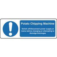 SIGN POTATO CHIPPING MACHINE 300 X 100 VINYL