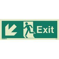 sign exit escape low left aaa photo lum 200x450mm rigid